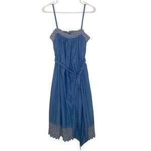 NWT Banana Republic Dress Womens‎ Size 6 Blue Sleeveless Embroidered $148